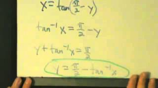 Calculus I  Derivative of Inverse Cotangent Function arccotx  Proof [upl. by Ydniw]