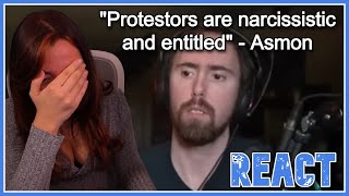 Asmongold Doesnt Think Protests Should be Disruptive  Denims Reacts [upl. by Kanya63]