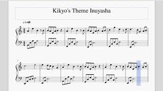 Kikyos Theme Inuyasha Piano Sheet Easy [upl. by Lianna187]