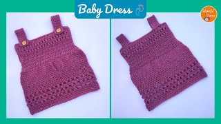 Easy Crochet Baby Girl Pinafore Dress for Beginners [upl. by Pavyer]