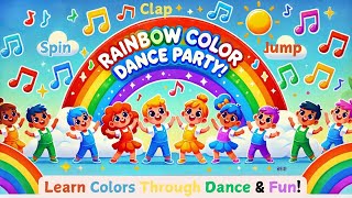 Rainbow Party Colorful Movement Activities for Kids [upl. by Myrle]