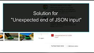 Solution for quotUnexpected end of JSON inputquot Error [upl. by Ingamar]