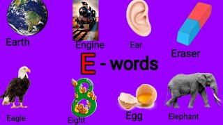 Vocabularyalphabet E letter words  chittu kids [upl. by Enaj]