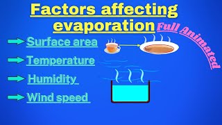 Factors affecting evaporation by Concept Learning animation class9science evaporation [upl. by Arahd]