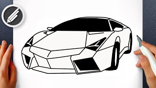 How to draw LAMBORGHINI  Step by step [upl. by Yecal]