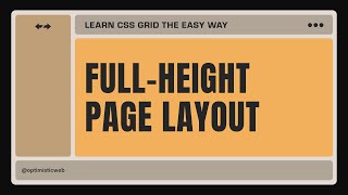 CSS Grid  Create a FULLHEIGHT RESPONSIVE Layout in Minutes [upl. by Meeki568]