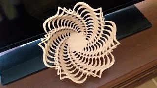 Fretwork scrollsaw bowl Cutting process and final result [upl. by Pegeen]