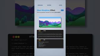 CSS Tips and Tricks Glass Morphism Effect 🔥 css coding shorts cssshorts webdesign html viral [upl. by Lev]