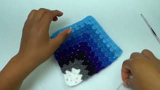 HERMOSO CUADRO A CROCHET PASO A PASO EN GAMA DE AZUL [upl. by Warfold]