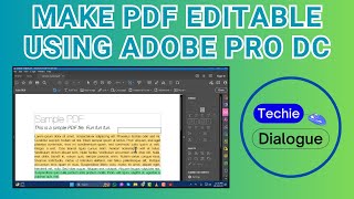 How to Make a PDF Editable Using Adobe Acrobat Pro DC [upl. by Gnud]