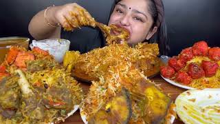 Chiken Biriyani mutton biryani fish biryani paneer tikka biryani eating [upl. by Verena]