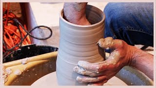 🏺 UN INSTANT DE POTERIE  Tournage dun vase de taille moyenne [upl. by Erdnaek448]