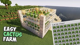 Easy Minecraft Cactus Farm For Beginners 120 Tutorial [upl. by Erlond]