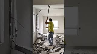 The process of removing cement partition wall [upl. by Lirret947]