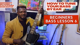 BL 6 HOW TO TUNE YOUR BASS BY EAR  DIFFERENCE BETWEEN A 4 5 amp 6 STRING BASS GUITAR  LESSON [upl. by Nhguavaj591]