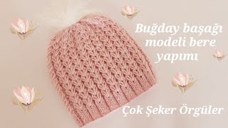 BUĞDAY BAŞAĞI MODELİ BERE YAPIMI english subtitle [upl. by Ggerc]