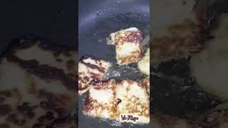 Halloumi or haloumi is a cheese of Cypriot origin made from a mixture of goats sheeps milk shorts [upl. by Llecrad]