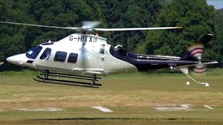 NEW Leonardo Agusta AW109S Trekker  Landing and Takeoff at Royal Ascot Heliport  Helicopter [upl. by Metzgar]