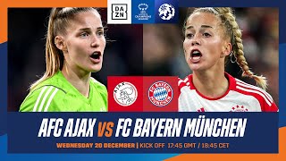 Ajax  FC Bayern München  UEFA Womens Champions League 202324 Spieltag 4 Ganzes Spiel [upl. by Naret]