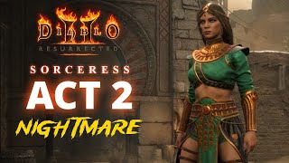 Diablo 2 Resurrected  Sorceress Walkthrough Nightmare Difficulty  Act 2  No Commentary Gameplay [upl. by Publus]