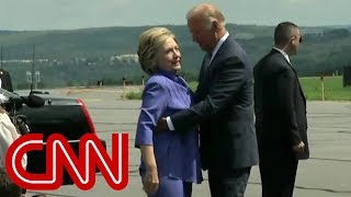 Watch Joe Biden give an endless hug to Hillary Clinton [upl. by Frieder548]