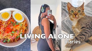 Living Alone Diaries🍃  i got a cat  home cooking  realistic life of a Nigerian girl [upl. by Jacoba]