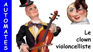 Lutèce Créations vend des automates musicaux dont cet automate clown violoncelliste sur pleine lune [upl. by Sadnalor]