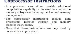 Coprocessor Instructions [upl. by Baynebridge123]