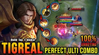 MVP Tank Perfect Ultimate Combo Tigreal 100 Annoying  Build Top 1 Global Tigreal  MLBB [upl. by Brion657]