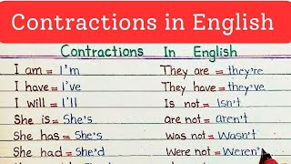 Contractions in English [upl. by Farrington]