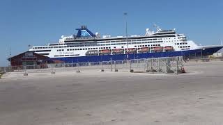 The quotCelestyal Journeyquot cruise ship moored at the quotAlexander the Greatquot terminal in Thessaloniki [upl. by Jan697]