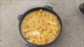 Dutch Oven Tatertot Caserole [upl. by Higinbotham]