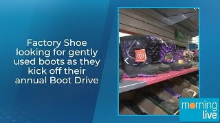 Factory Shoe looking for gently used boots as they kick off their annual Boot Drive [upl. by Agneta707]