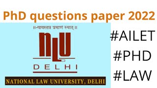 AILET NLU Delhi PhD questions paper 2022 [upl. by Schram]