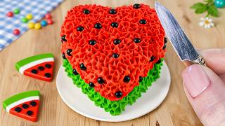 Amazing Chocolate Cake With Watermelon KitKat  How To Make Watermelon Cake Design [upl. by Eilak90]