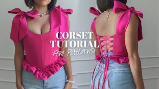 Valentine’s Corset Tutorial  FREE PATTERNS [upl. by Oraneg]