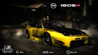 nfs most wanted  Nissan 180SX Type X Extended Customization amp Gameplay 1080p HD [upl. by Cotterell]