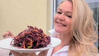 perfekter Rotkohlsalat  supergut knackig lange haltbar einfach  Rotkohl zubereiten Rezept [upl. by Atterys374]