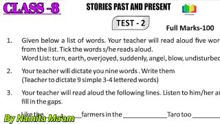 TEST 2 Class 8 Story Past amp Present English Odia Medium [upl. by Aidul384]