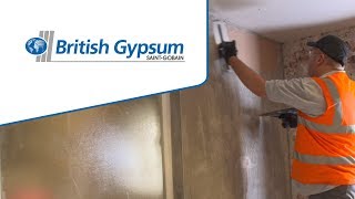 How to apply a twocoat plaster  British Gypsum [upl. by Millford]