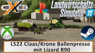 LS22 Mods  LS22 Claas Und Krone Ballenpresse Pack Mit Lizard R90 LS22 Modvorstellung [upl. by Orazal167]