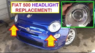 How to Remove and Replace Left Right Headlight on Fiat 500 2008 2016 [upl. by Francklin]