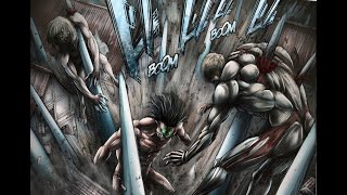 Eren vs Reiner and Porco chapter 117 Fan animation SPOILER FOR MANGA READERS ONLY [upl. by Jourdain]