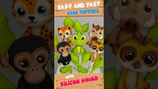 DIY easy jungle animal cake toppers with fondant silicon moulds [upl. by Ynohtnaluap]