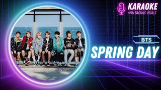 BTS 방탄소년단 Spring Day KARAOKE Instrumental with backing vocals amp easy lyrics [upl. by Garris]