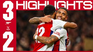 HIGHLIGHTS  Arsenal vs Crystal Palace 32  Gabriel Jesus hattrick puts us in semifinals [upl. by Inalaeham]