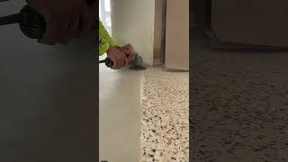 Feathering In Concrete Overlay W Terrazzo Floor concrete contractor [upl. by Karlin]