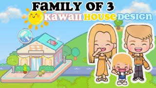 Miga World FAMILY OF 3 KAWAII HOUSE DESIGN🍉🍈  Miga world Shine✨ [upl. by Nereil]