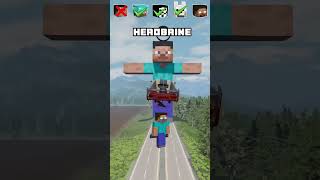 NOOB vs PRO vs HACKER vs HEROBRINE Car jump challenge 😎🚗 shorts beamngdrive [upl. by Dombrowski]