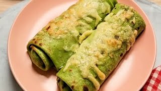 كريب بالسلق Crêpes aux épinards 🥞🍀mounicook 🇩🇿 [upl. by Leitao]